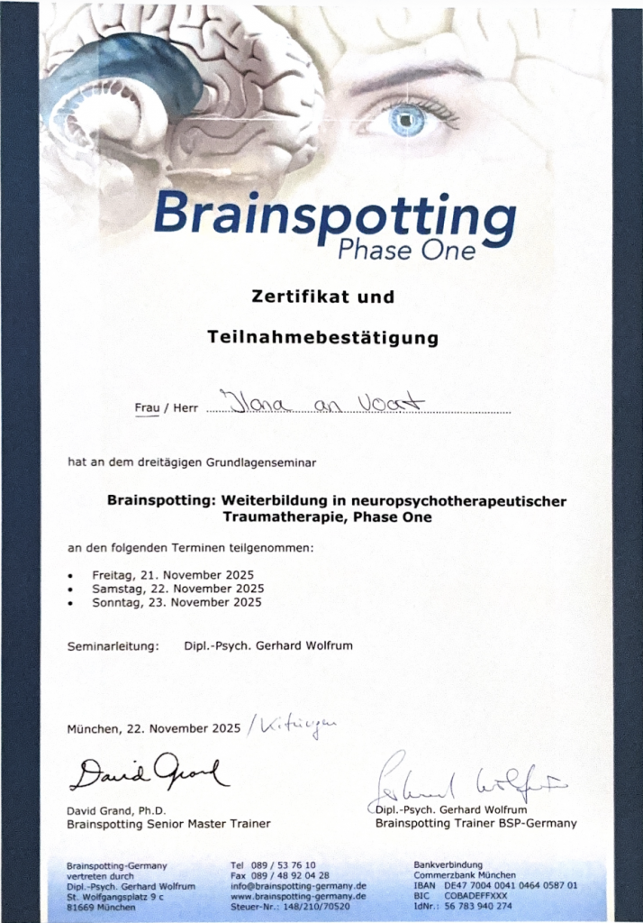 Brainspotting Zertifikat